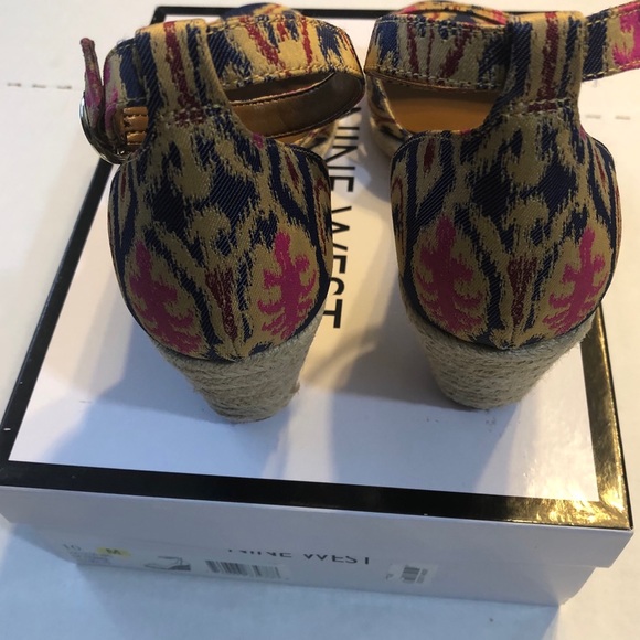 Nine West espadrille wedges heels with strap 10Med - Picture 5 of 8